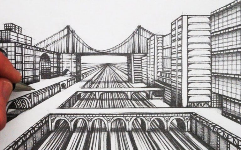 √ Gambar Perspektif 1 Titik Hilang : Pengertian dan Contoh - Teknikece